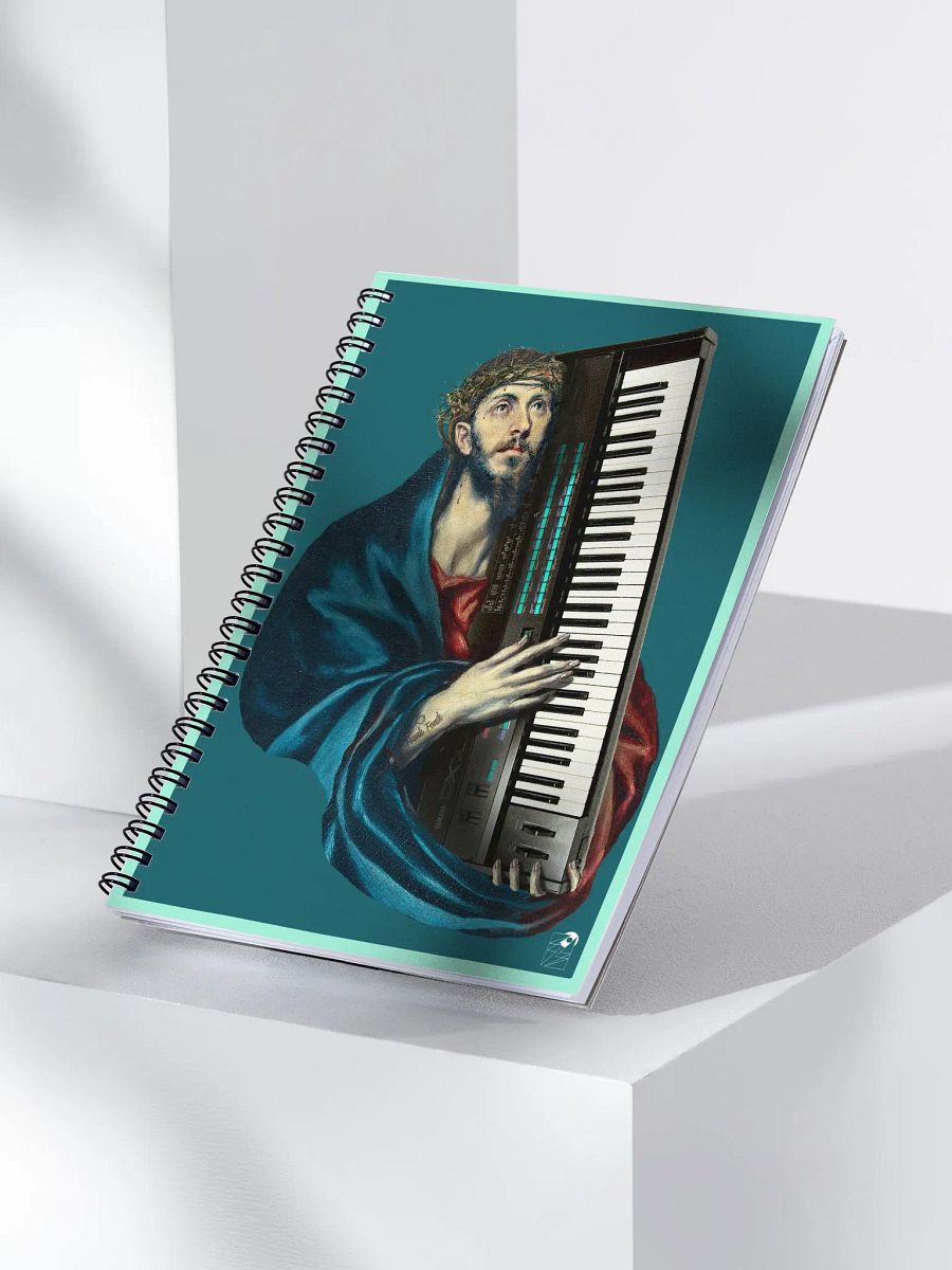 Christ Carrying the DX7 by Frank Fonik, EDM Techno Spiral Notebook product image (3)
