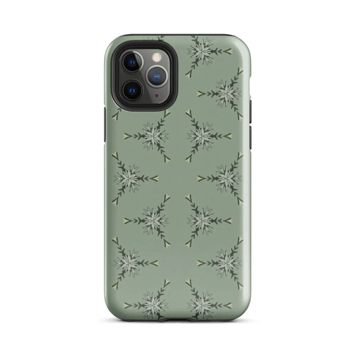Tough Phone Case for iPhone® - Green Triangular Floral Geometric Pattern product image (2)
