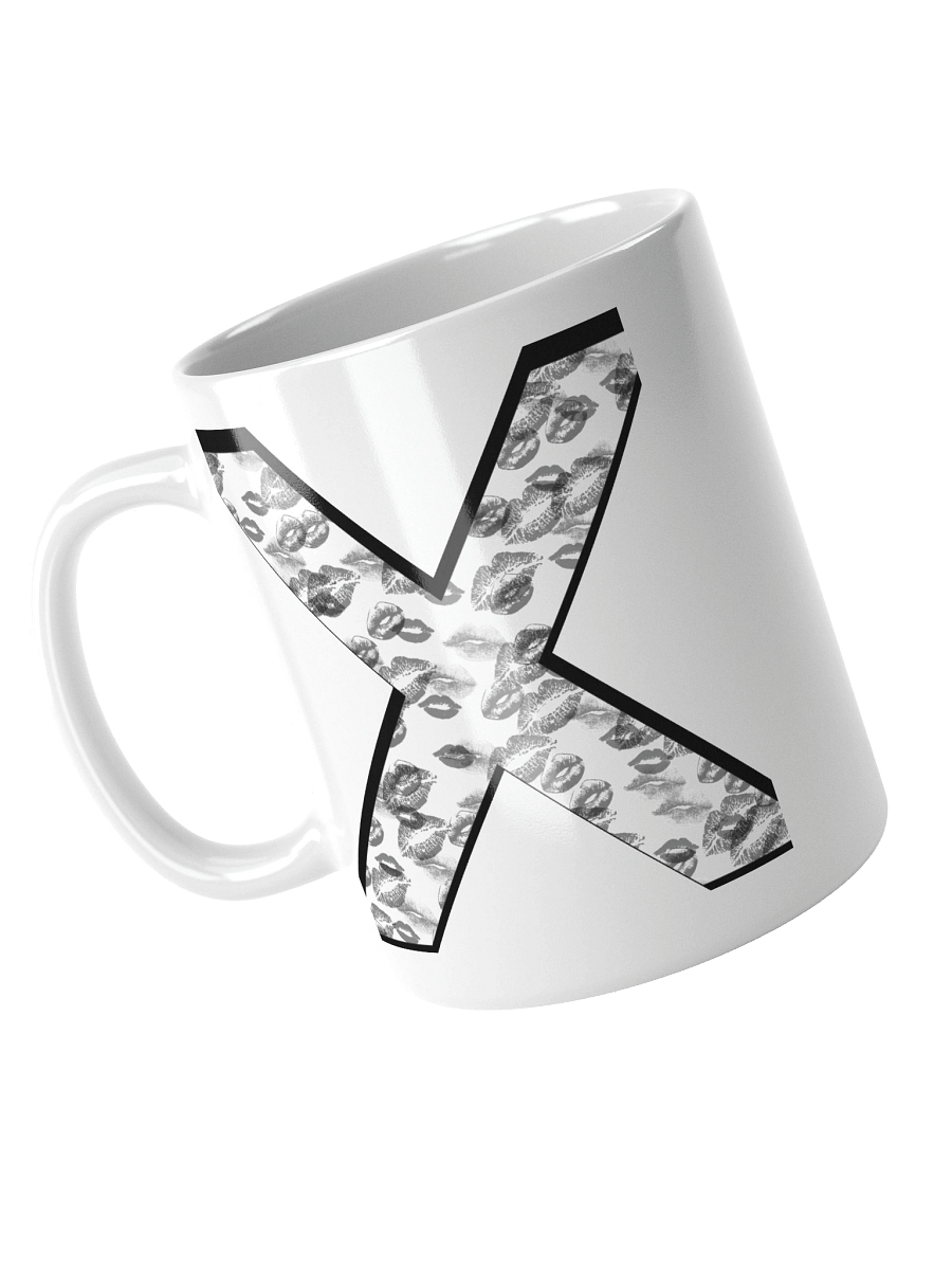 White X Black Lipstick Kisses | Glossy White Mug product image (1)