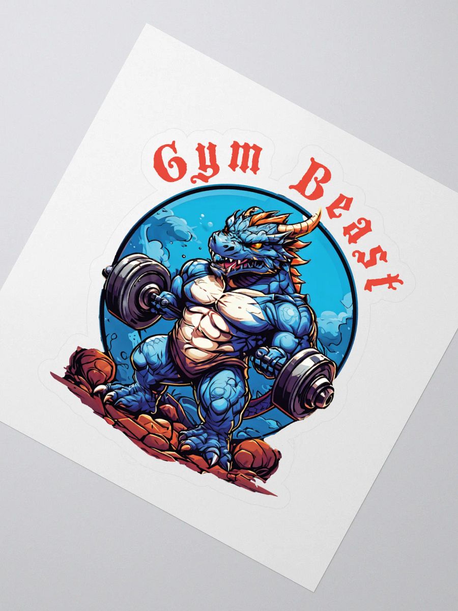 Gym Beast - Cool Strong Muscular Dragon Lifting Weights Kiss Cut Stickers - Best Gift for Gym Lovers product image (2)