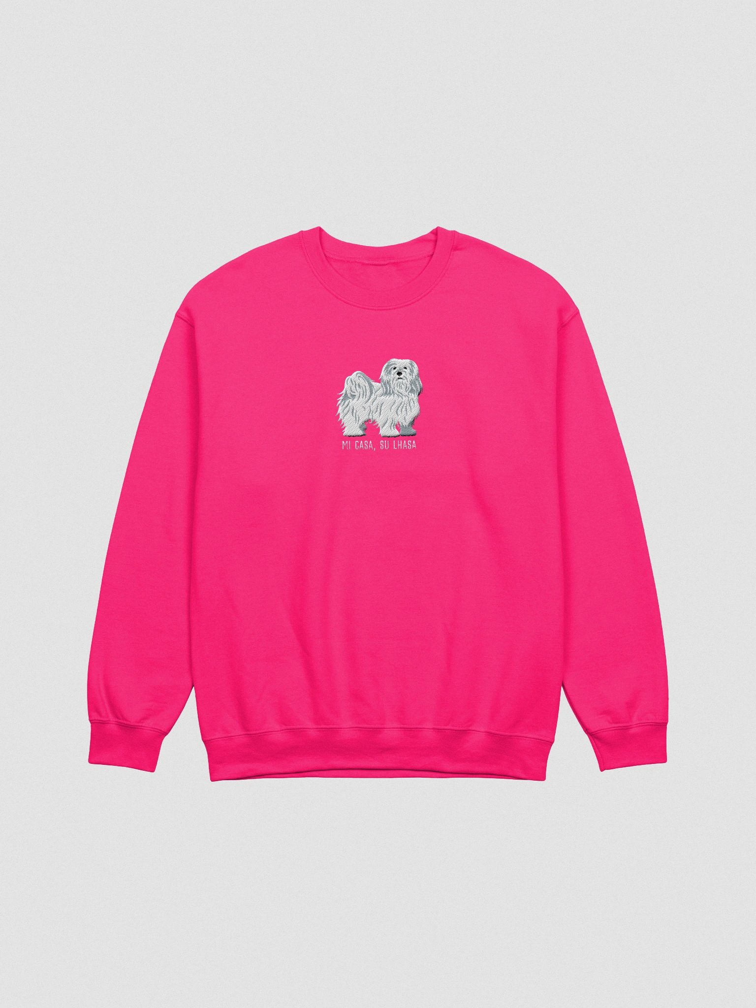 Mi Casa, Su Lhasa Sweatshirt (Embroidered) of a Lhasa Apso(White) product image (4)