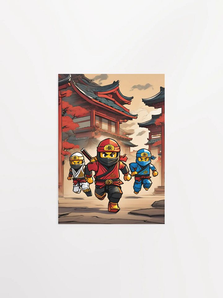 Ninja Trio Running wall art Boys Room - Ninja Poster - Ninjago inspired Wall Decoration for Boys product image (1)