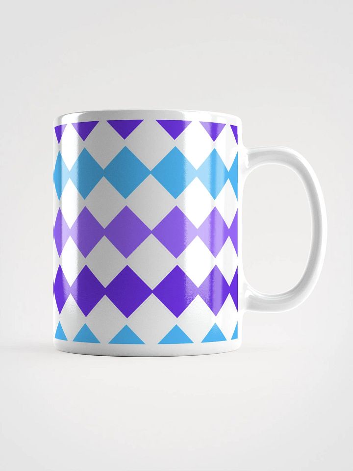 Blue And Purple Diamond Patten White Mug product image (2)