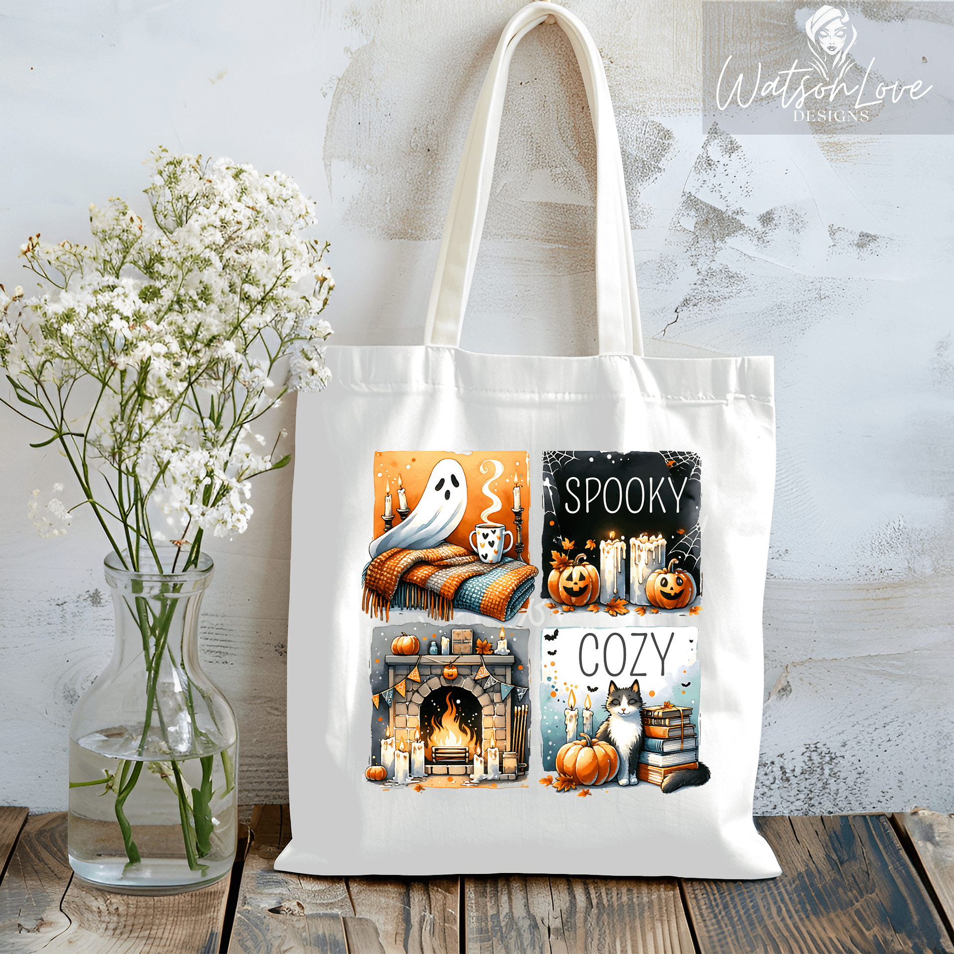 Cozy Spooky Png Digital Download ONLY Fall Clipart Cozy Halloween PNG Halloween Hygge vibes product image (2)