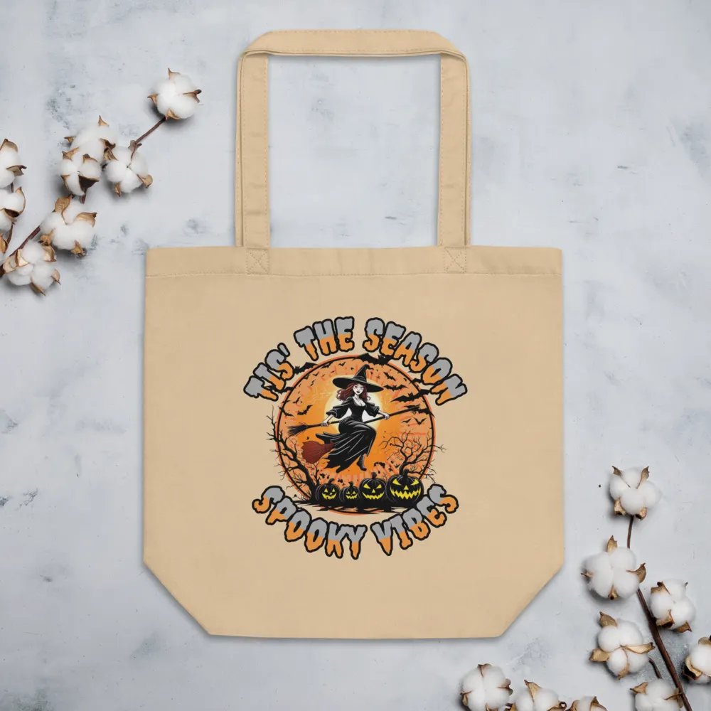 Tis The Season Spooky Vibes Witch Eco Tote Bag product image (3)