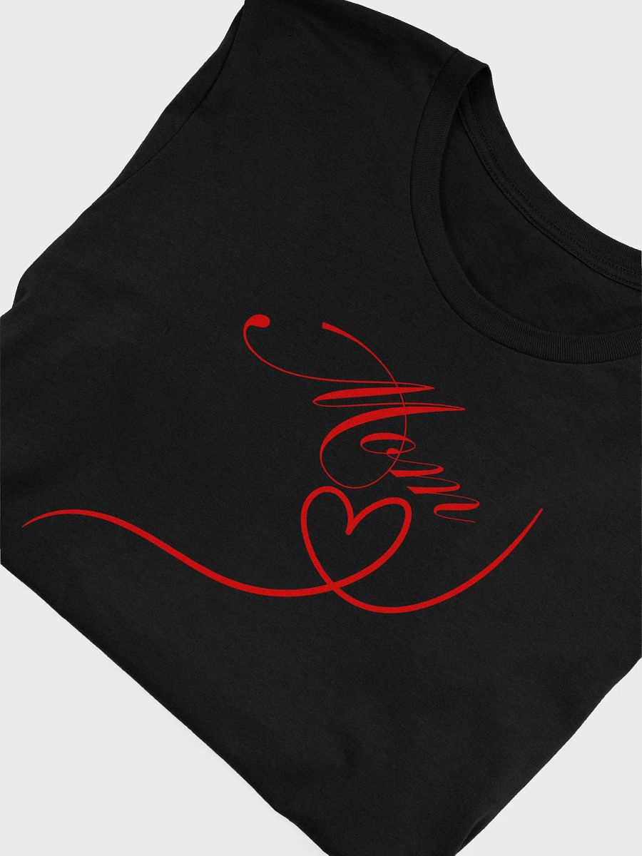 Bella + Canvas "Mom" Cursive T-Shirt with Red Heart – Soft & Stylish product image (5)