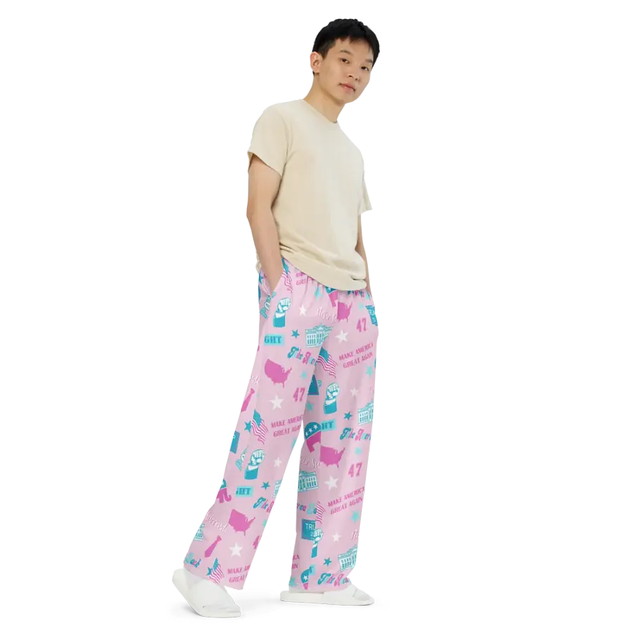 Trump 2024 Election-Themed Patriot Make America Great Again Pink Pattern Pajama Pant product image (7)