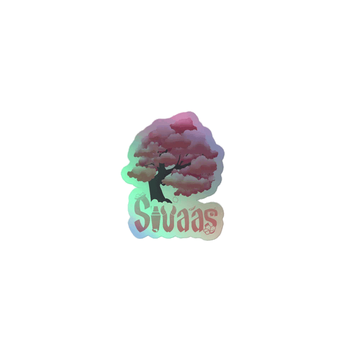 SivaasTVV Holographic Sticker Name & Cherry Blossom Tree product image (1)