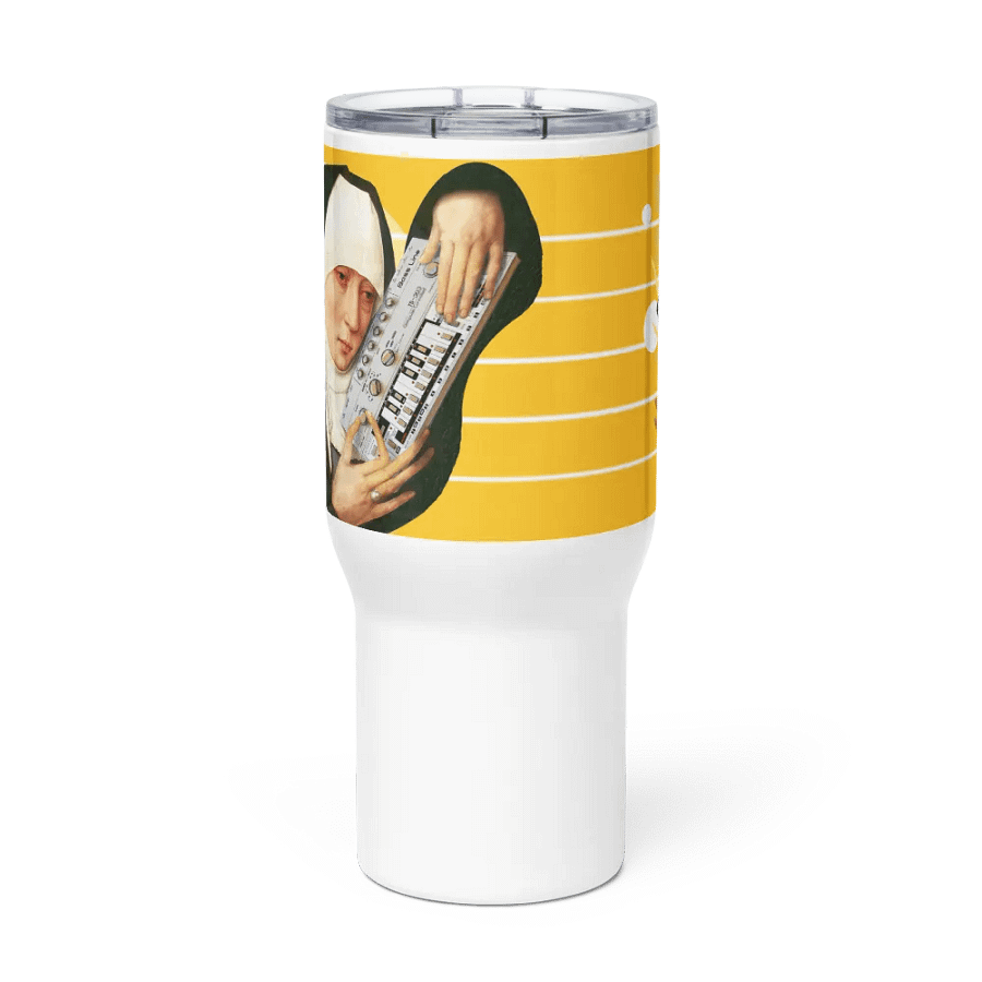 Mater Dolorosa meets Roland TB 303 by Frank Fonik Techno EDM Travel Mug with Handle product image (5)