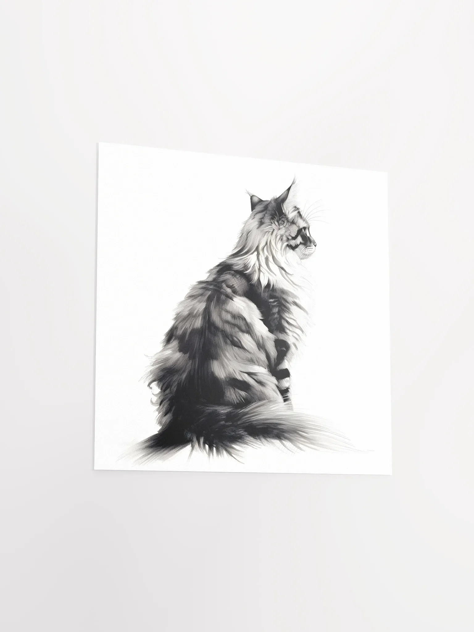 Maine Coon Ink Art Poster Wall Print product image (3)