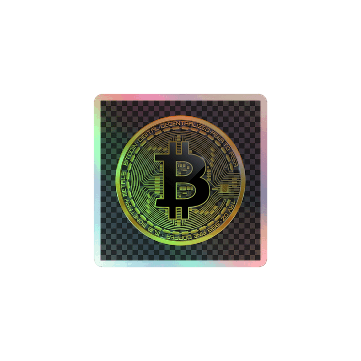 Holographic Bitcoin Coin Sticker product image (1)