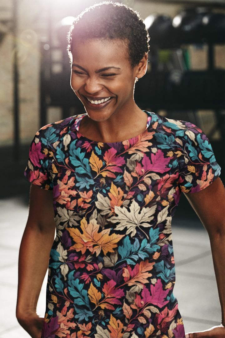 Leaf Pattern All Over Print T-shirt product image (1)