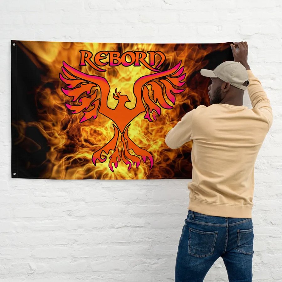 Fire Reborn Phoenix All-Over Flag product image (11)