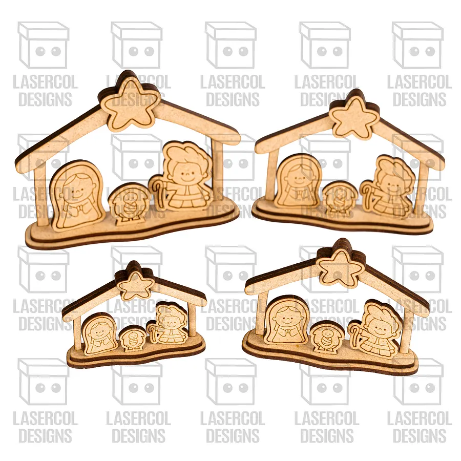 Small Nativity Scene Gift Set 4 - Christmas - Laser Cut Files product image (9)