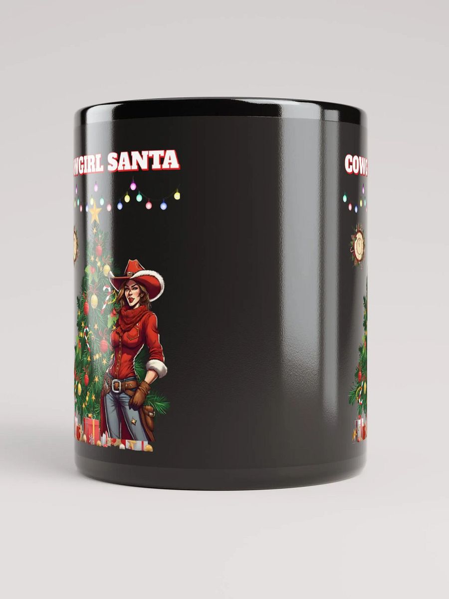 Cowgirl Santa - Christmas Black Mug product image (5)