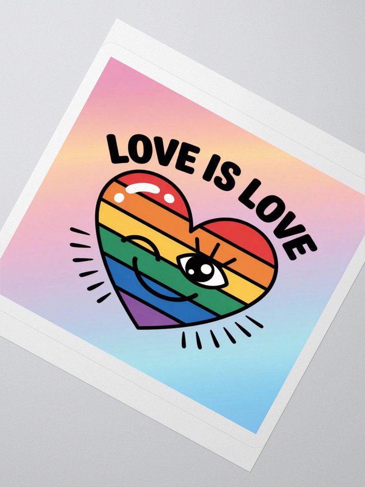 Love Is Love Rainbow Heart Sticker - Exclusive Vinyl Design for LGBTQ+ Pride product image (4)