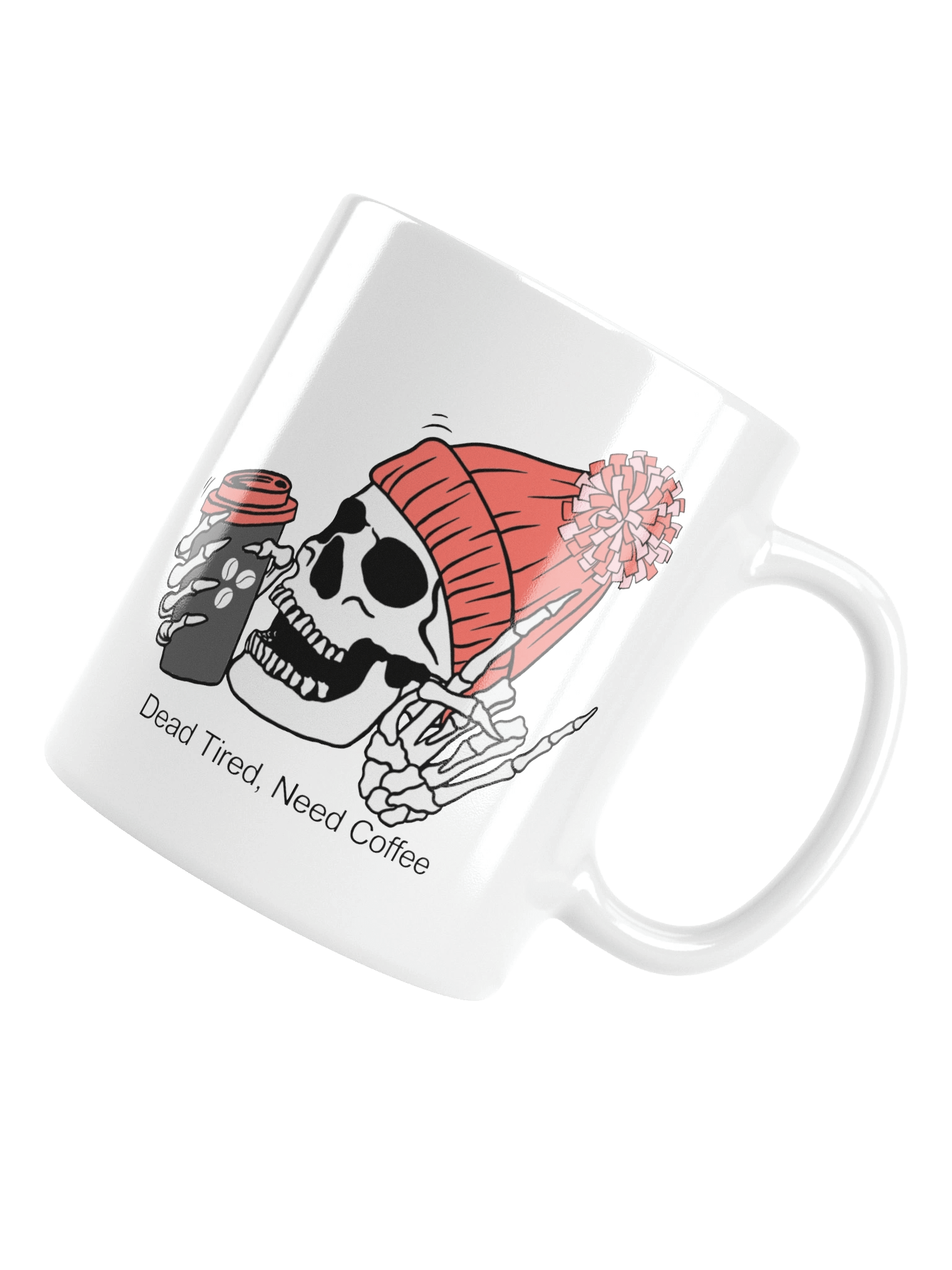 Rosey “Dead Tired, Need Coffee.” Skeleton Ceramic Mug product image (5)