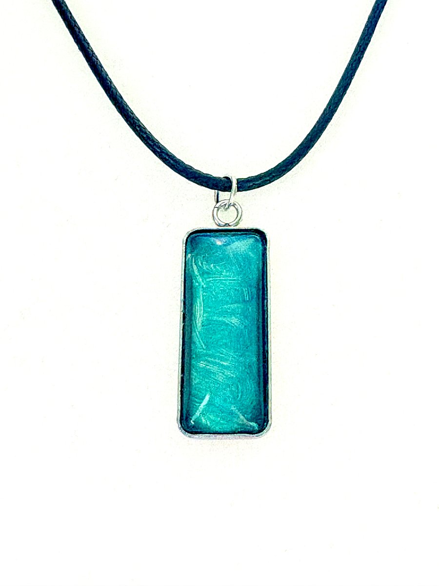 Electric Tide Pendant Necklace | Blue | Rectangle Cabochon | Monique Faella Designs™ | MFD-00148 product image (1)
