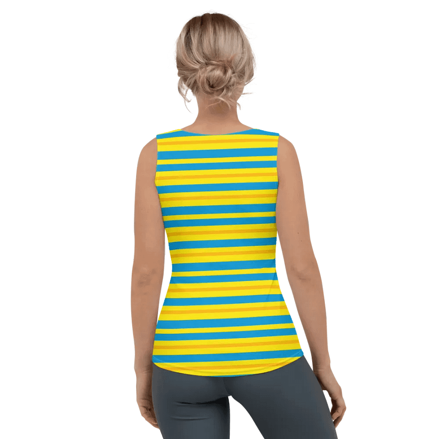 Cobalt Topaz Gold Striped Women's Tank Top product image (4)