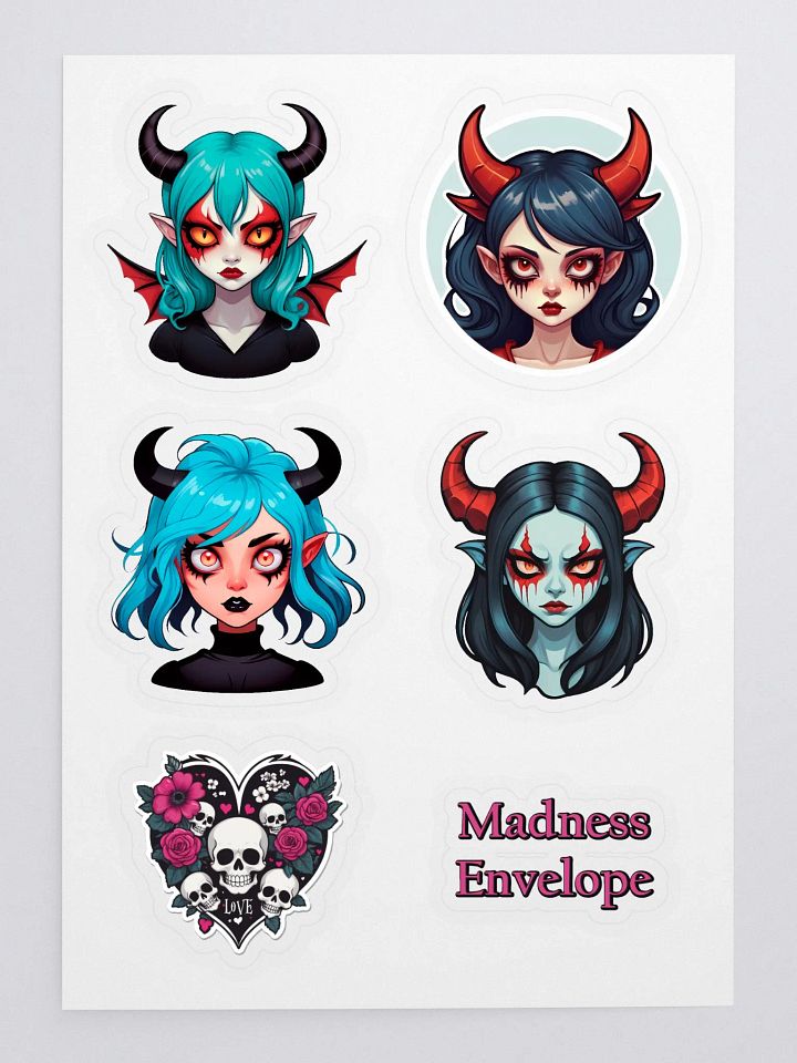 Demon Girl Sticker Sheet - Collector's Sticker Pack product image (1)