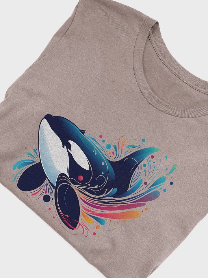 Orca Whale T-Shirt, Artistic Ocean Wildlife Tee, Orca Lover Gift, Marine Life Conservation Shirt, Vibrant Killer Whale Graphic T-shirt product image (2)