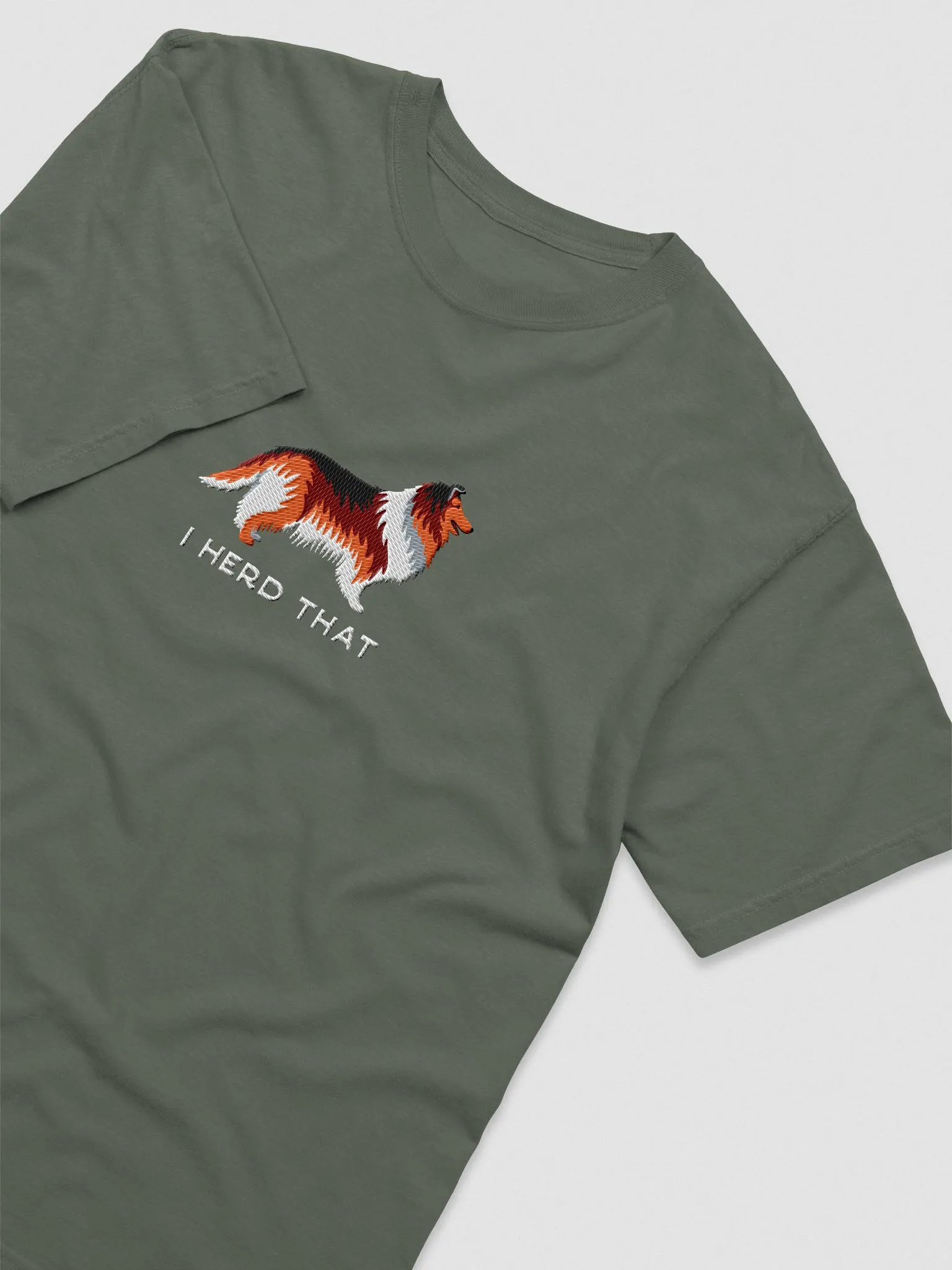 I Herd That T-Shirt(Embroidered) of a Rough Collie(Sable) product image (6)