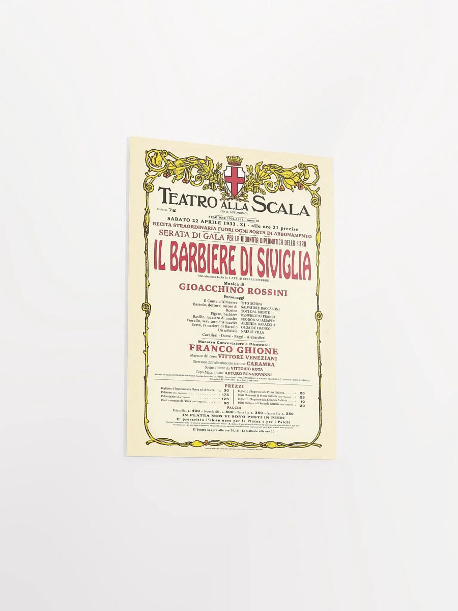 Vintage-Style La Scala Barber of Seville Opera Poster product image (3)