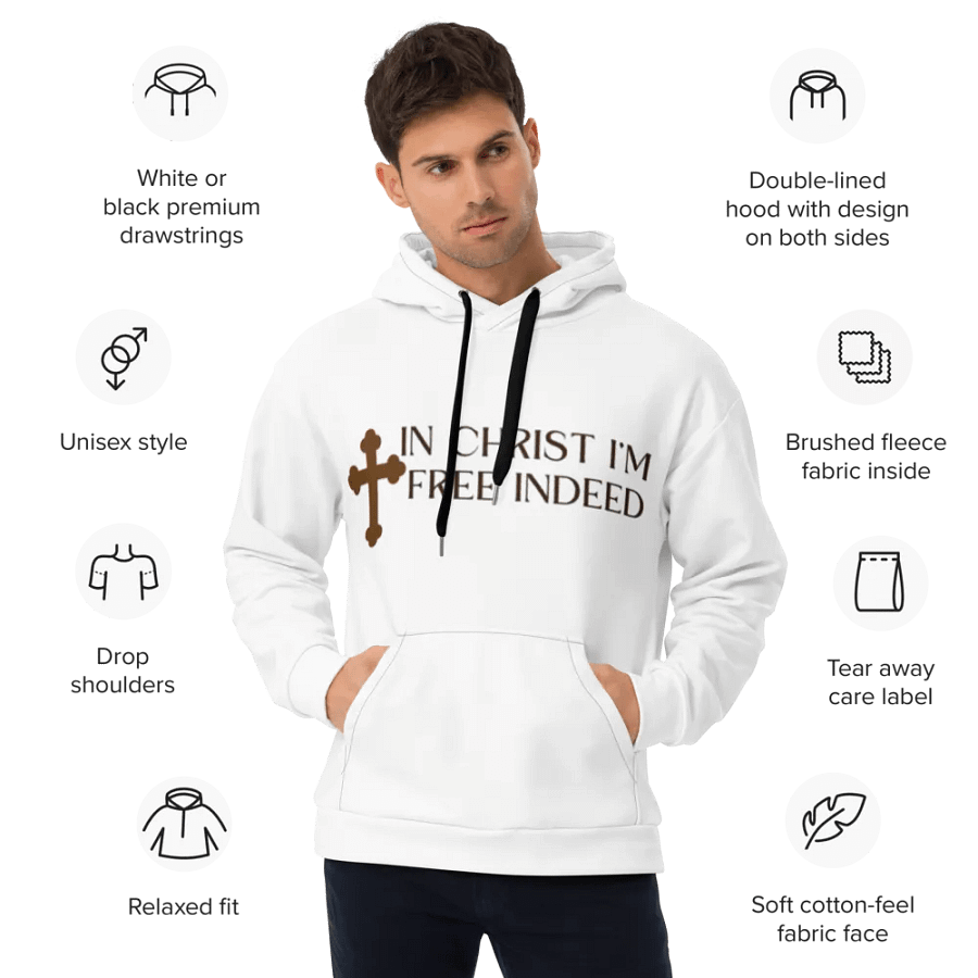 In Christ I'm free indeed recycled Unisex Hoodie product image (11)