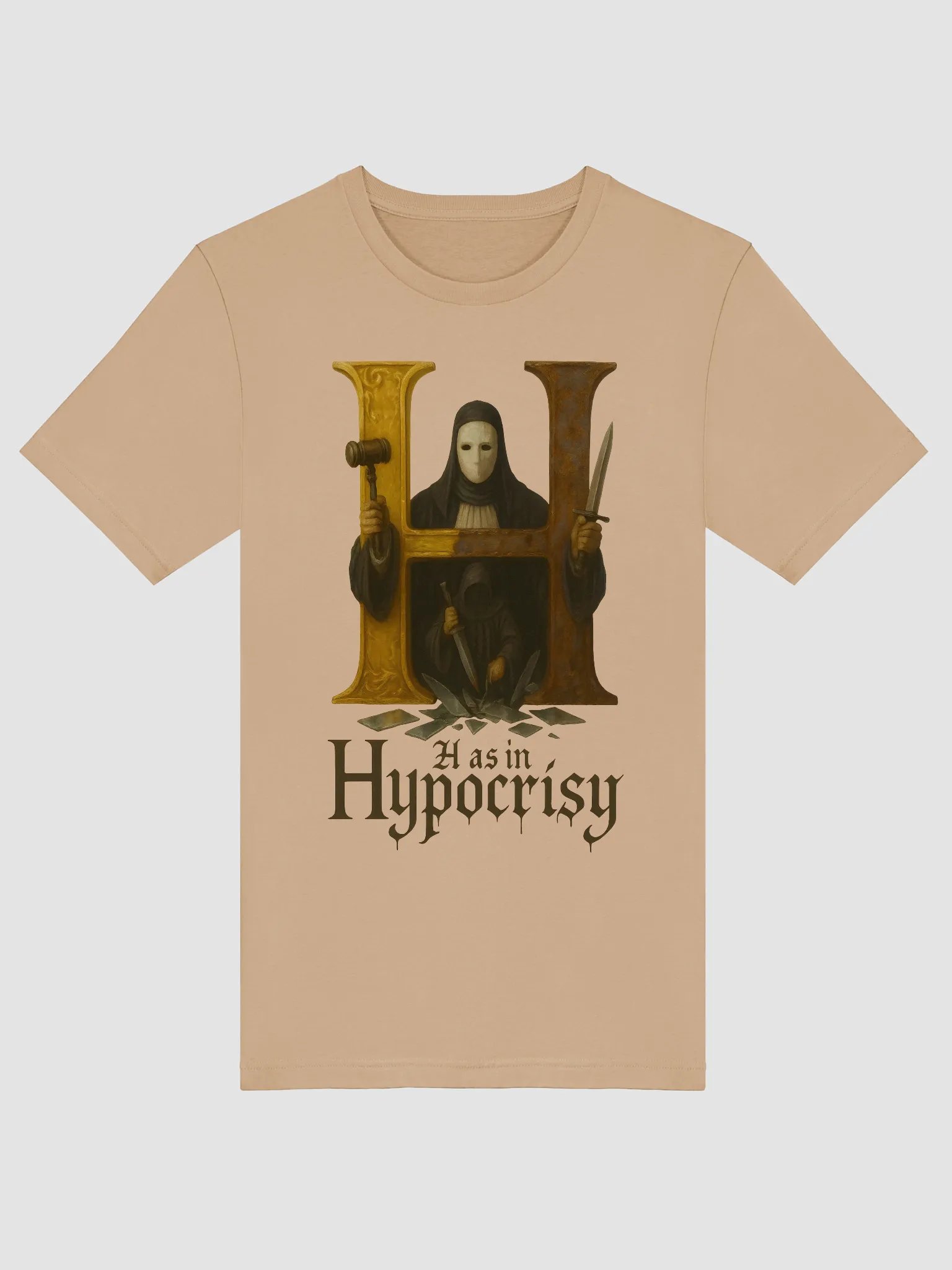 H as in hypocrisy super soft t-shirt by dark alphabet product image (1)
