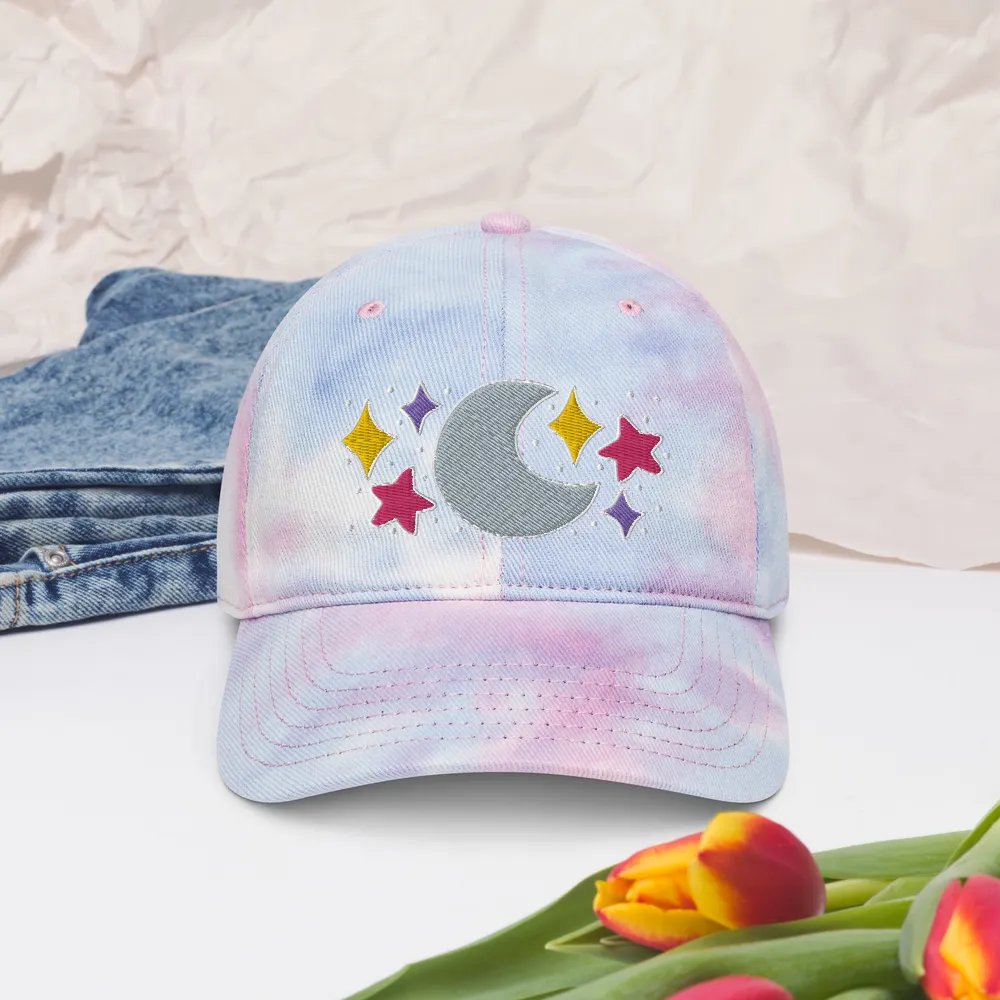 Celestial Tie Dye Dad Hat with Puff Embroidery product image (6)