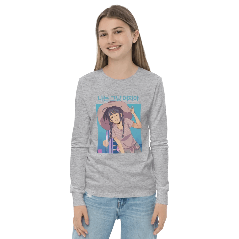 Just A Girl Korean Youth Long Sleeve Tee product image (15)