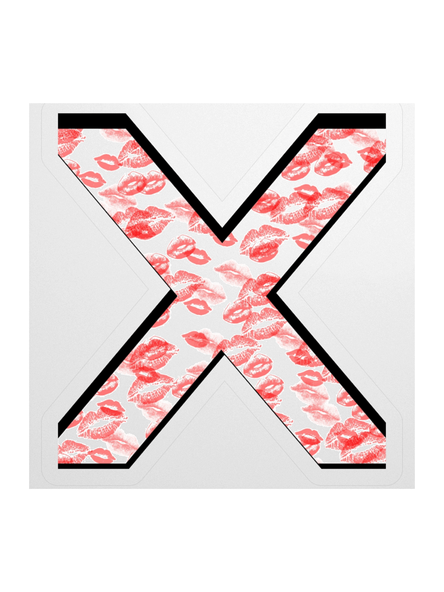White X Red Lipstick Kisses | Kiss-cut Sticker product image (1)