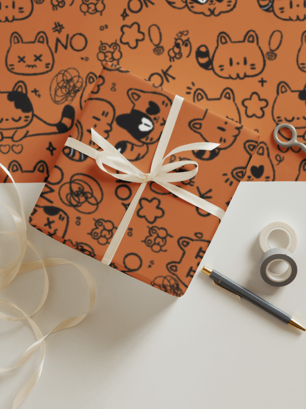 Cute Cat Doodles – Wrapping Paper Set product image (2)