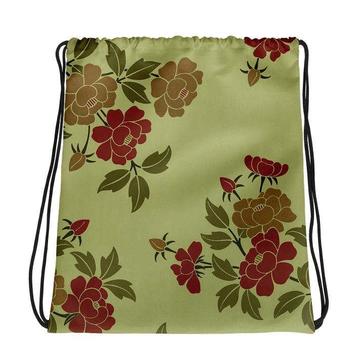 Japanese Leaves & Flowers. Drawstring Backpack product image (1)