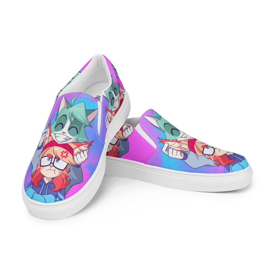 Cyan Teasing Alice's Ears Men Slip-On Canvas Shoes product image (11)