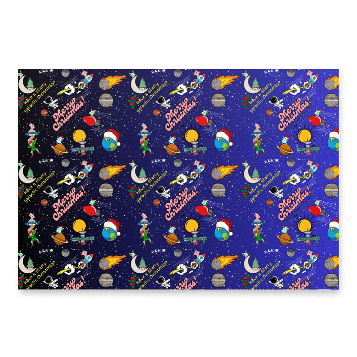 Dippy Deer's Starry Galactic Christmas Gift Wrap product image (1)