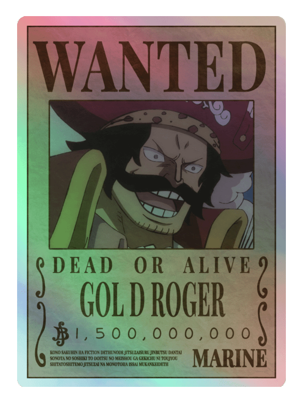 Gol D. Roger Wanted Holographic Sticker Sheet product image (2)