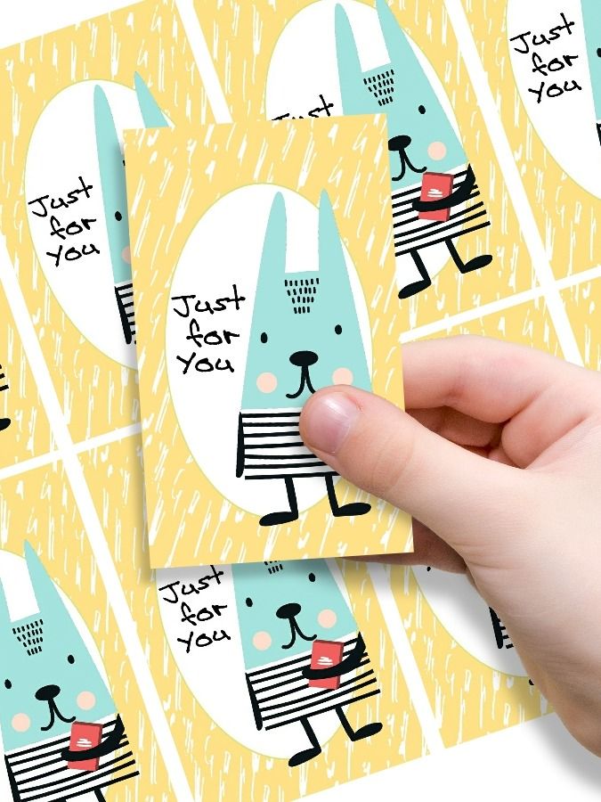 Just for You Cute Blue Bunny Printable Gift Tags Any Occasion Gifts product image (1)