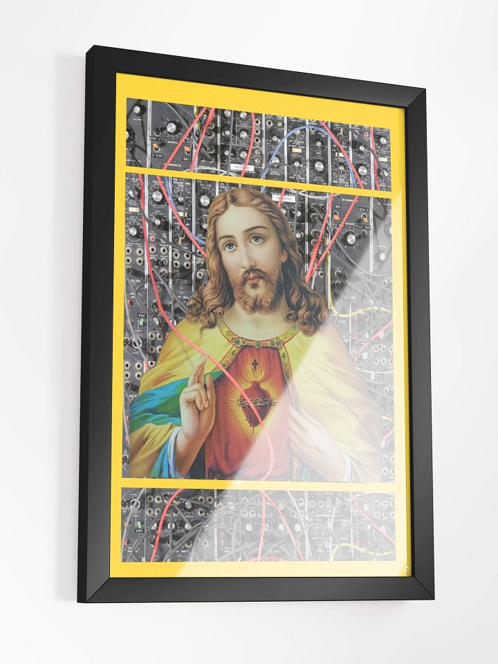 Jesus Christ Sacred Moog by Frank Fonik, Techno EDM Framed High Quality Matte Poster product image (15)