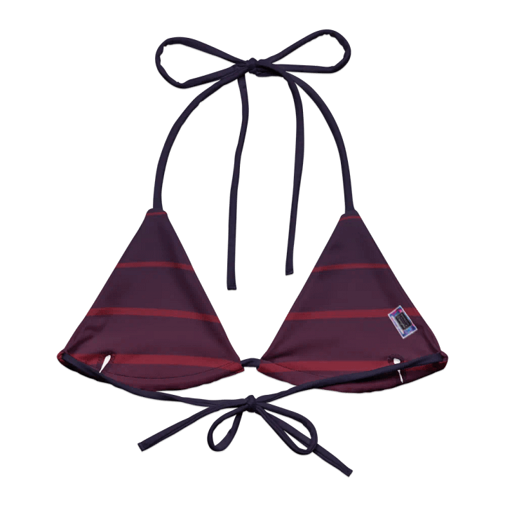 Purple Stripes String Bikini TOP – BOURNE to Cape Cod™ | Pink Logos product image (2)