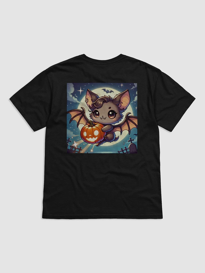 Chibi Bat with Pumpkin T-Shirt – Spooky Cuteness in Flight product image (2)