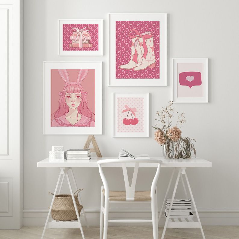 Coquette Gallery Wall Set of 22 DIGITAL Pastel Pink Prints product image (7)