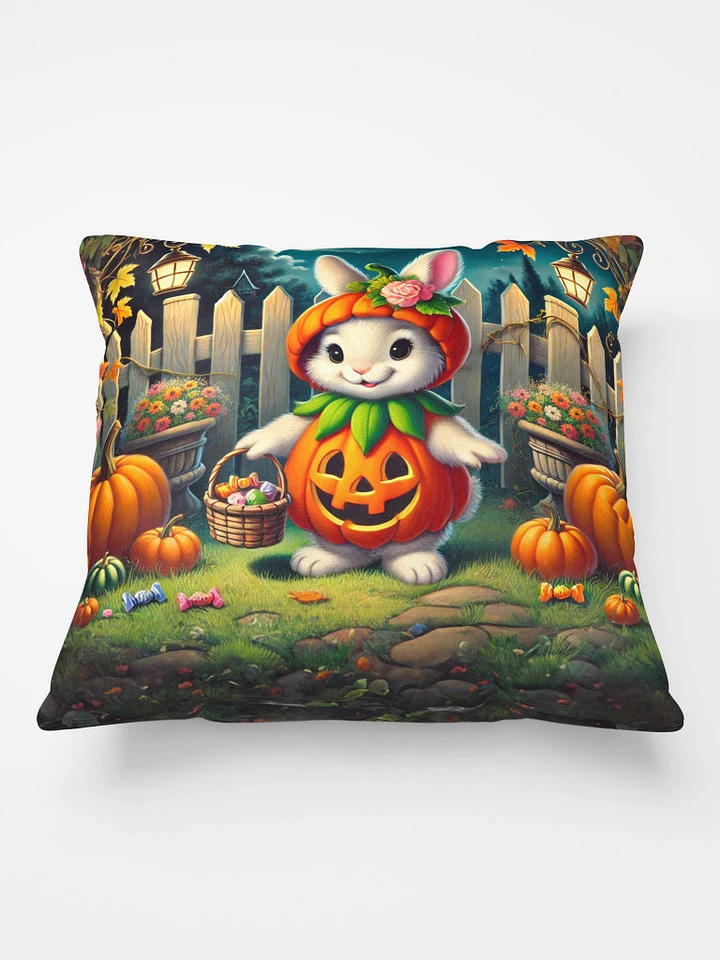 Bunny Rabbit Pumpkin Patch Halloween Pillow product image (2)