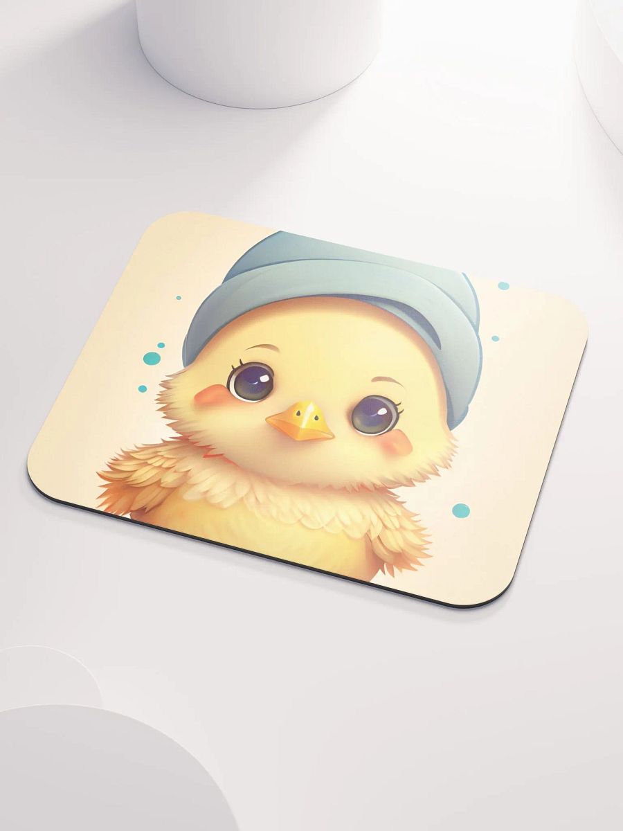 Adorable Chick Blue Hat Mouse Pad product image (3)
