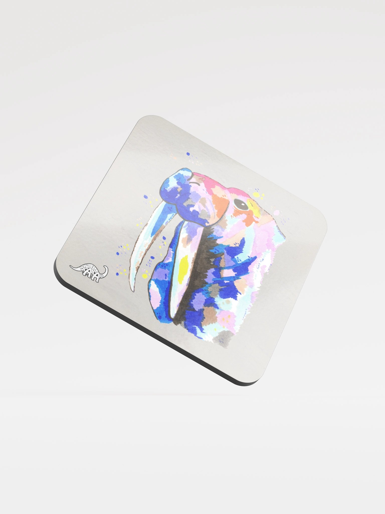 Walrus Watercolour Glossed Cork Coaster product image (2)