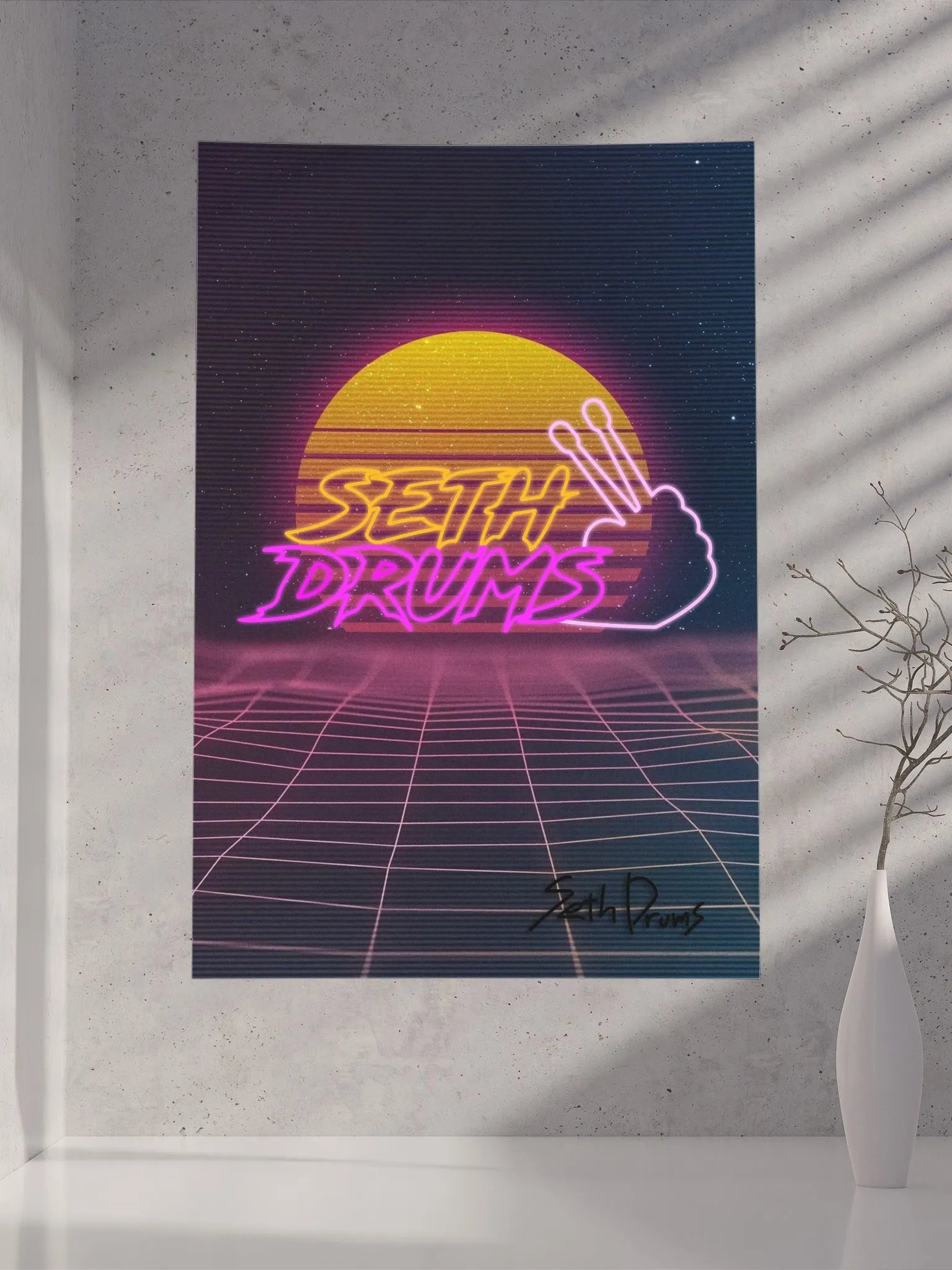 SethDrums Synthwave Poster (Signed) product image (6)