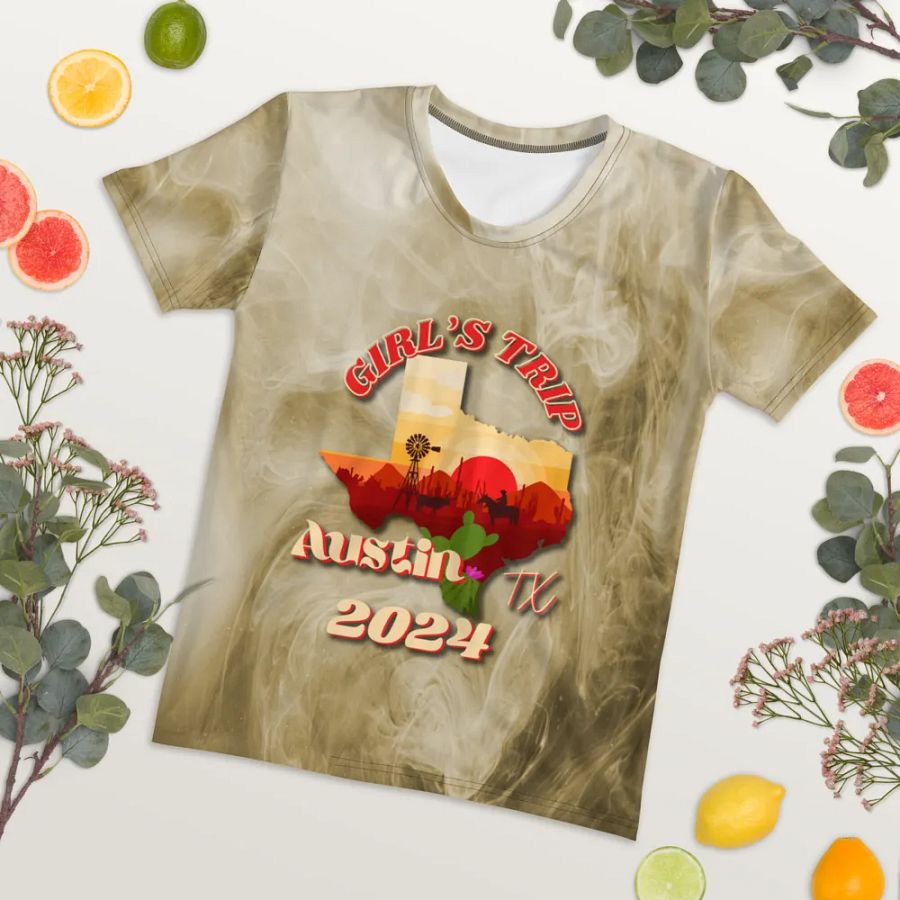Girls Trip Austin Tx 2024 All Over Print T-shirt product image (7)