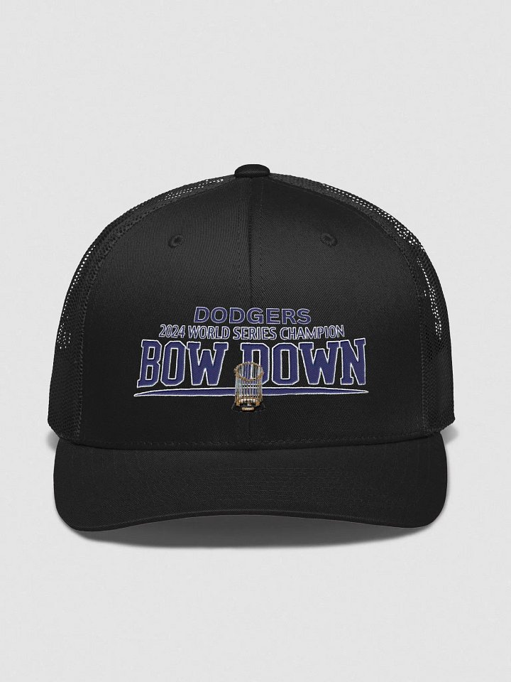 "Bow Down" LA Dodgers 2024 World Series Champion Trucker Hat | MLB Home Locker product image (1)