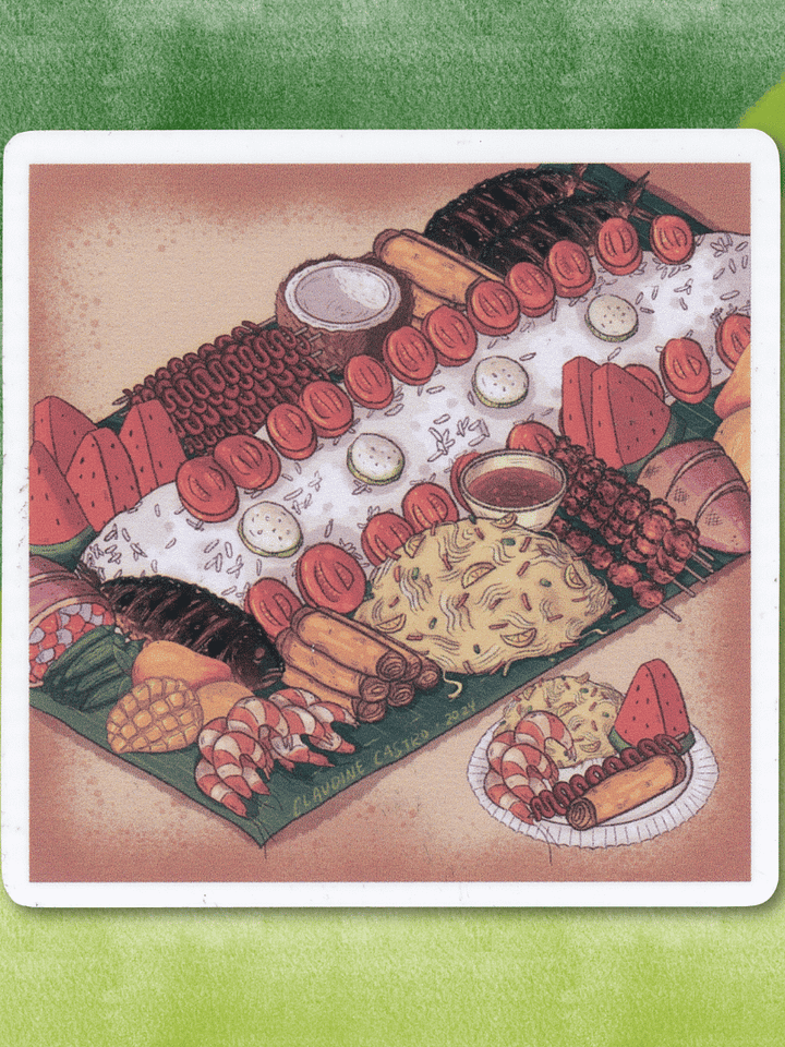 Boodle Fight Food Stickers, Kamayan Feast Filipino Waterproof Vinyl Sticker product image (1)