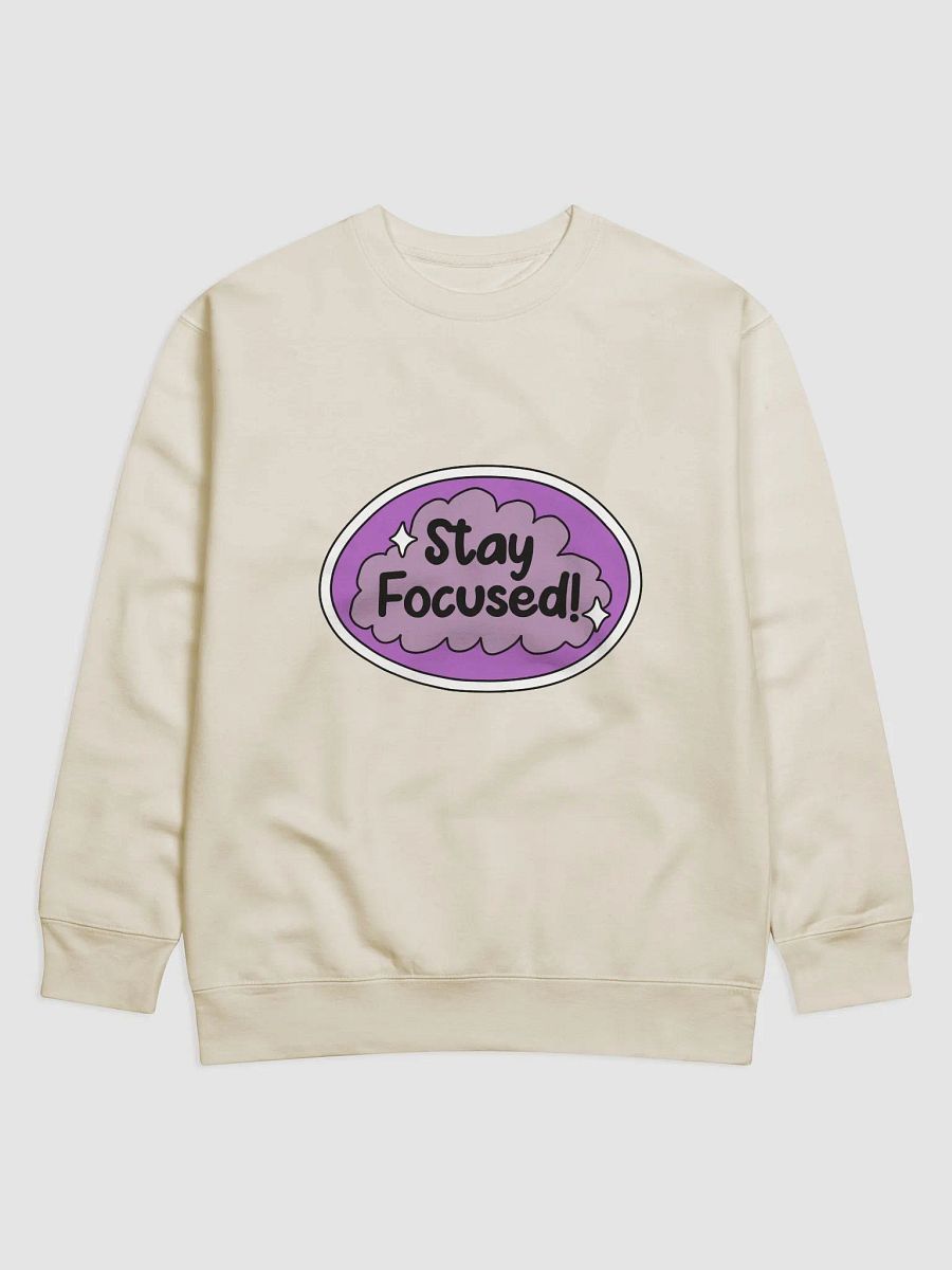 Plus Size Stay Focused! Printed Classic Crewneck Long Sleeve Pullover product image (2)